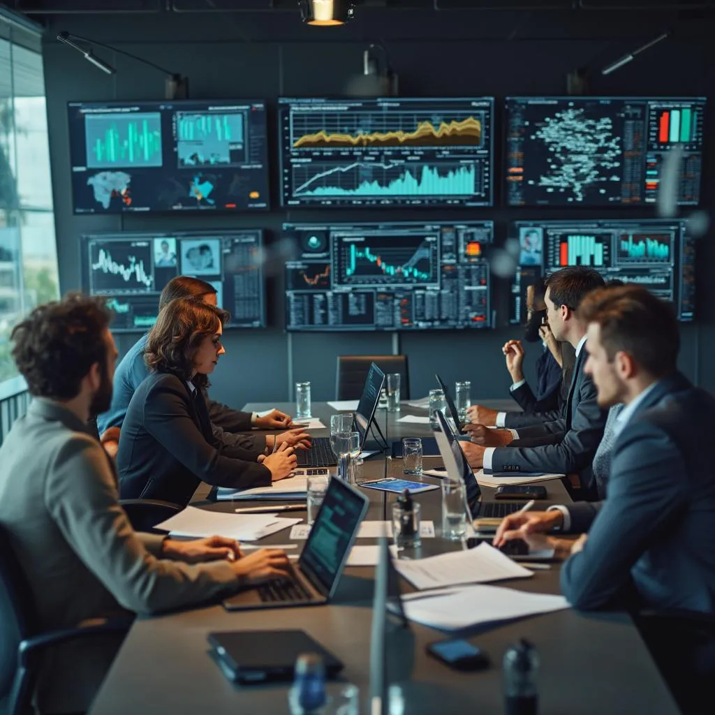 Equipo de consultores analizando datos